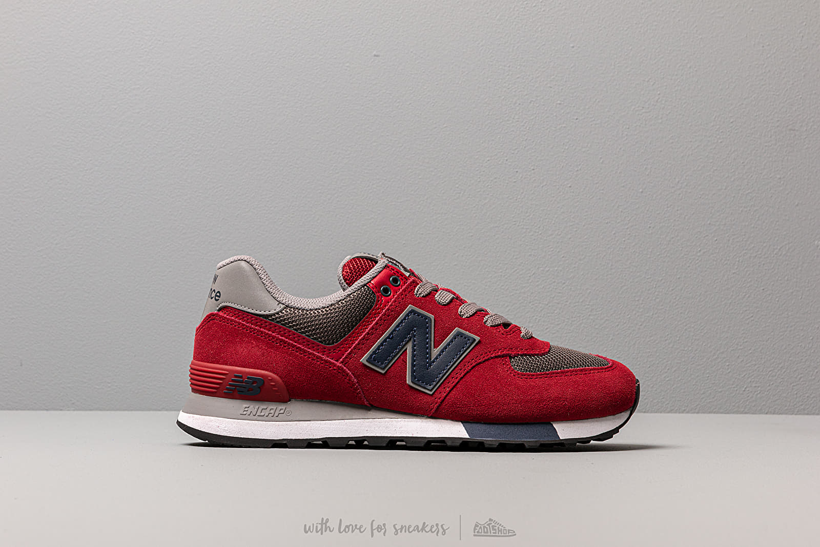 New balance 574 red brown hot sale