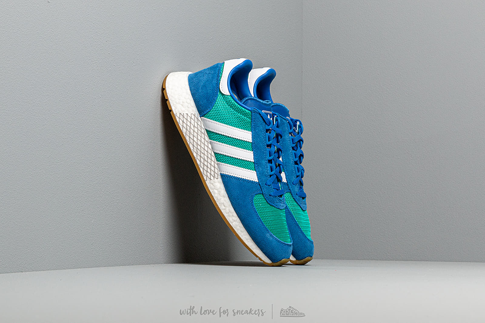 Herren Sneaker und Schuhe adidas Marathon Tech Hi-Res Aqua/ Ftw White/ Blue