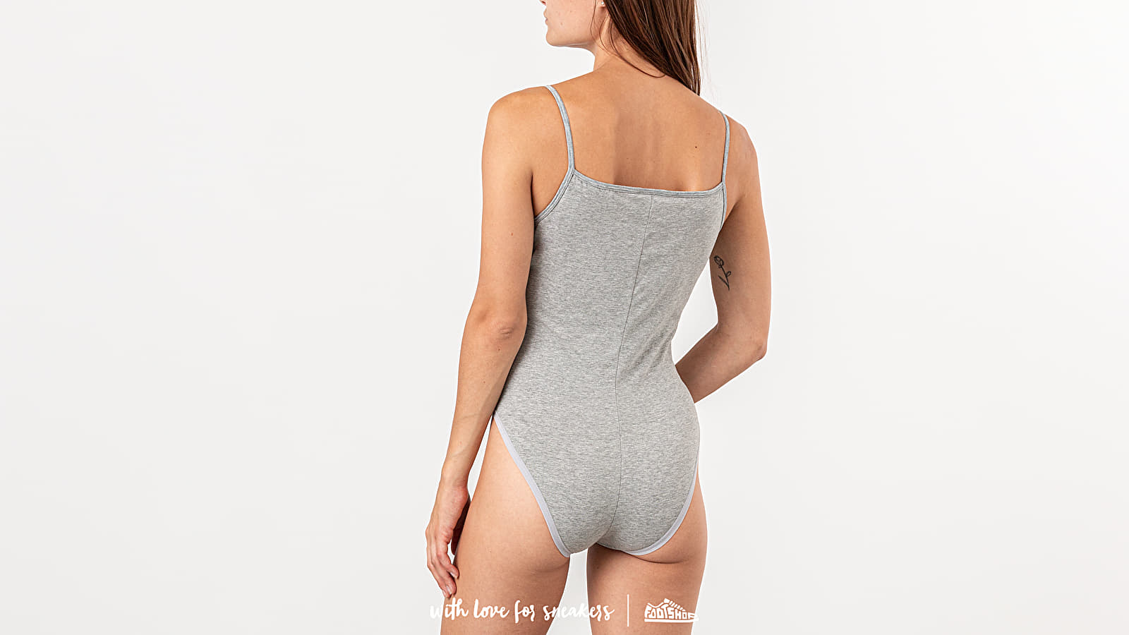 Tank Tops Nike Sportswear Essential Bodysuit Tank Dk Grey Heather/ Matte Silver/ White