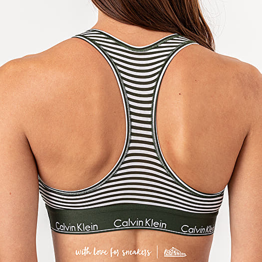 Green and white calvin klein bra new arrivals