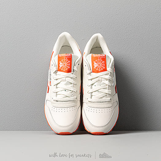 Reebok classic leather womens orange hot sale
