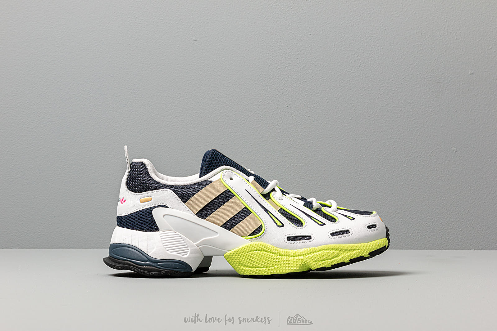 Originals eqt gazelle sneakers top in navy and yellow