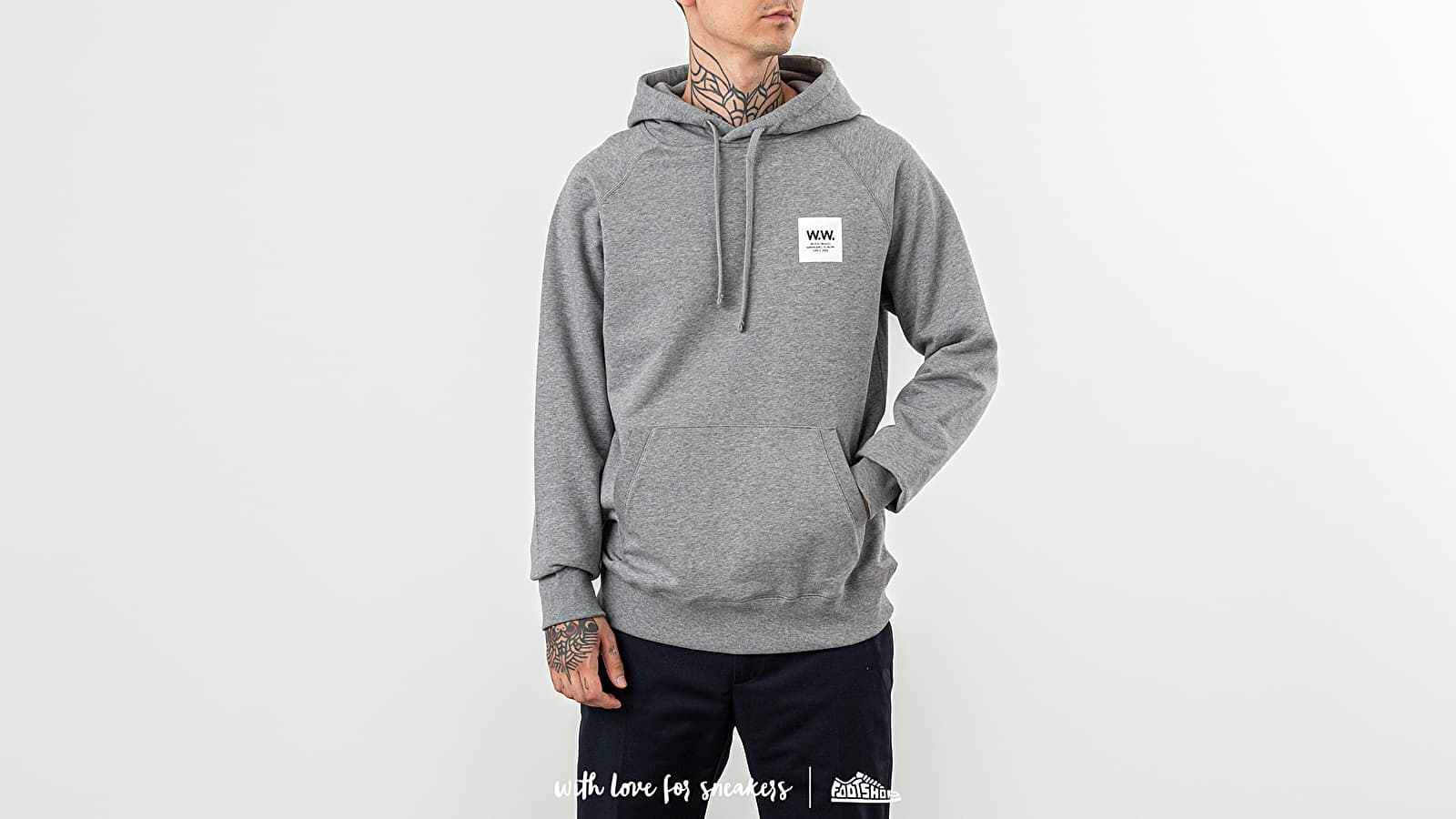 Hoodies and sweatshirts WOOD WOOD Fred Hoodie Grey Melange Footshop