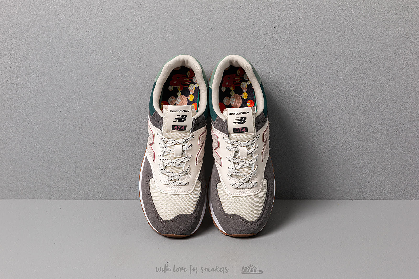 Men s shoes New Balance 574 Grey Off White Green Footshop