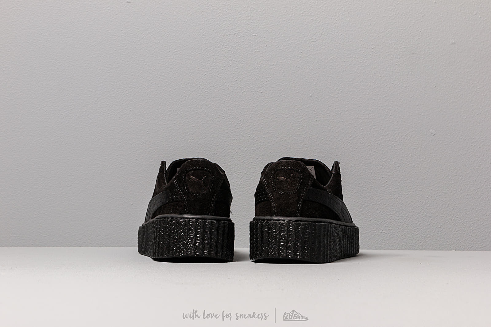 Női cipők Puma x Fenty Suede Creeper Satin Black/ Black/ Black
