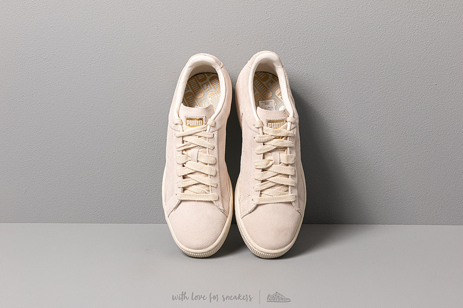 Scarpe uomo Puma Suede Notch Whisper White-Metallic Gold