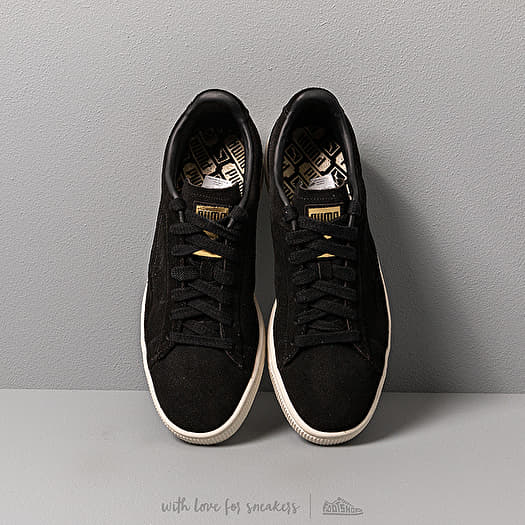 Men s shoes Puma Suede Notch Puma Black Whisper White Metallic Gold Footshop