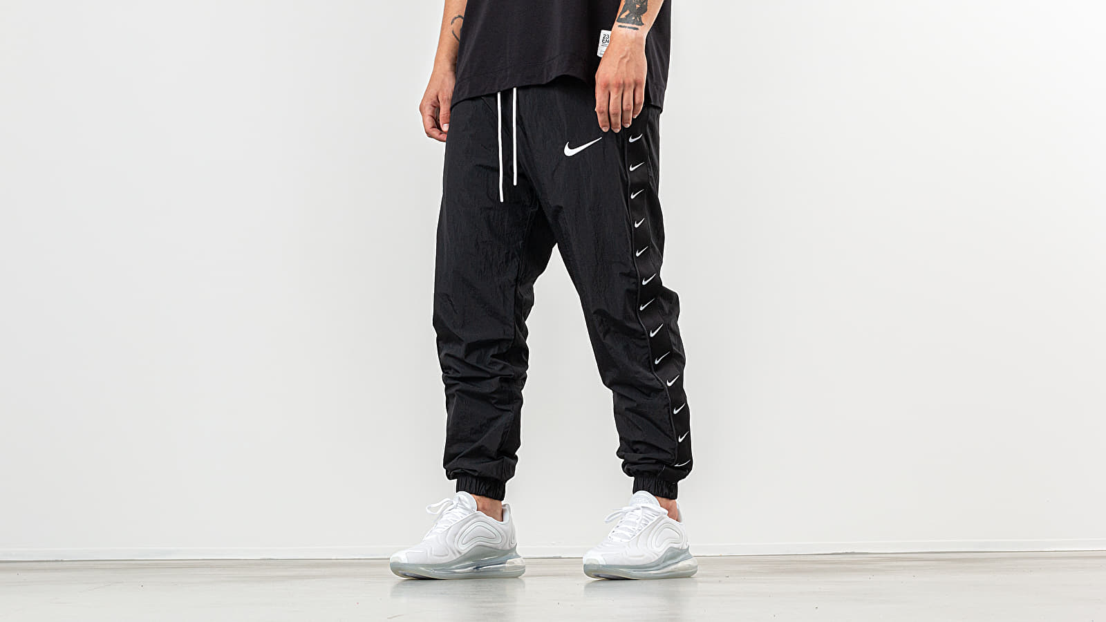 Pants and jeans Nike Sportswear Swoosh Woven Pants Black/ White