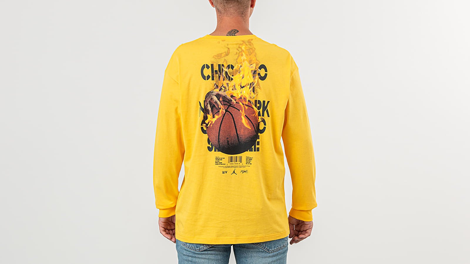 Marškinėliai Jordan Legacy AJ4 Longsleeve Tee Varsity Maize