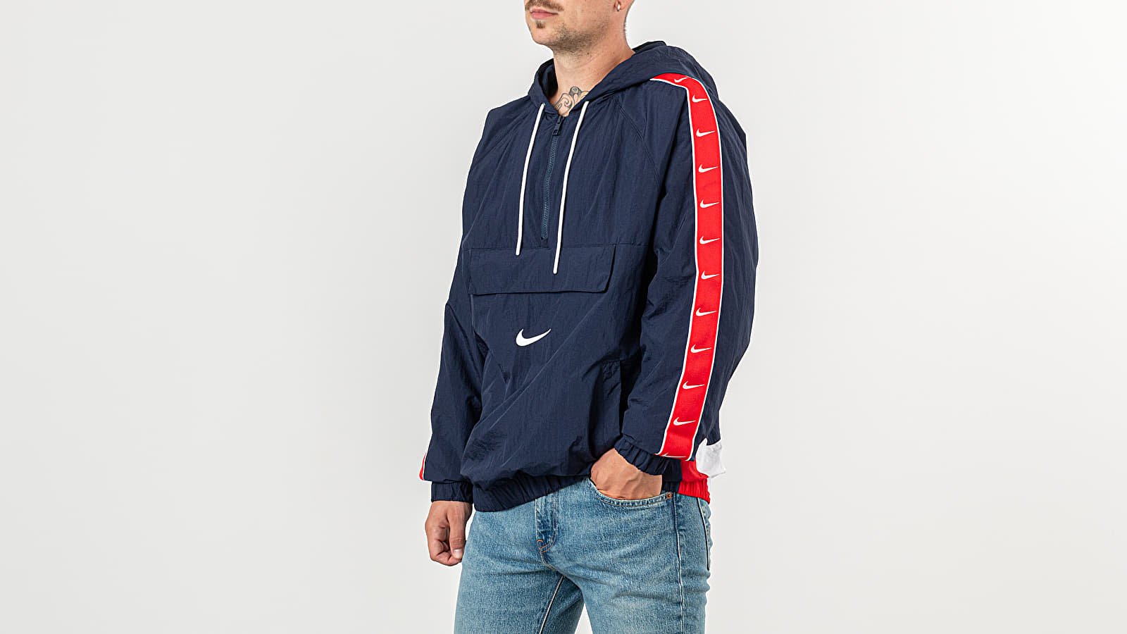 Jackets Nike Sportswear Swoosh Woven Jacket Obsidian White