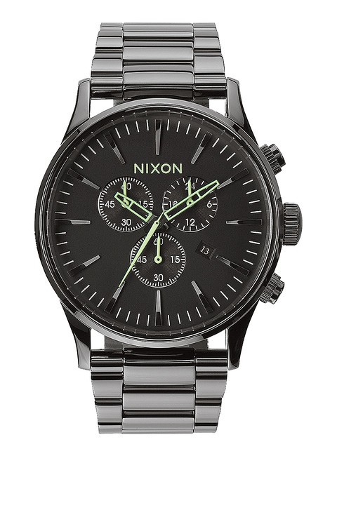 Watches Nixon Sentry Chrono Polished Gunmetal Lum Footshop