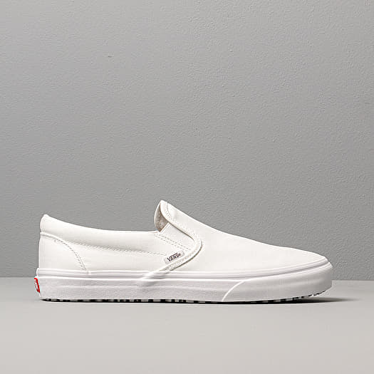 Vans premium leather best sale slip on white