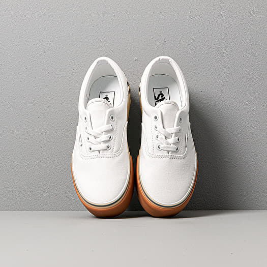 Vans era stacked white trainers on sale