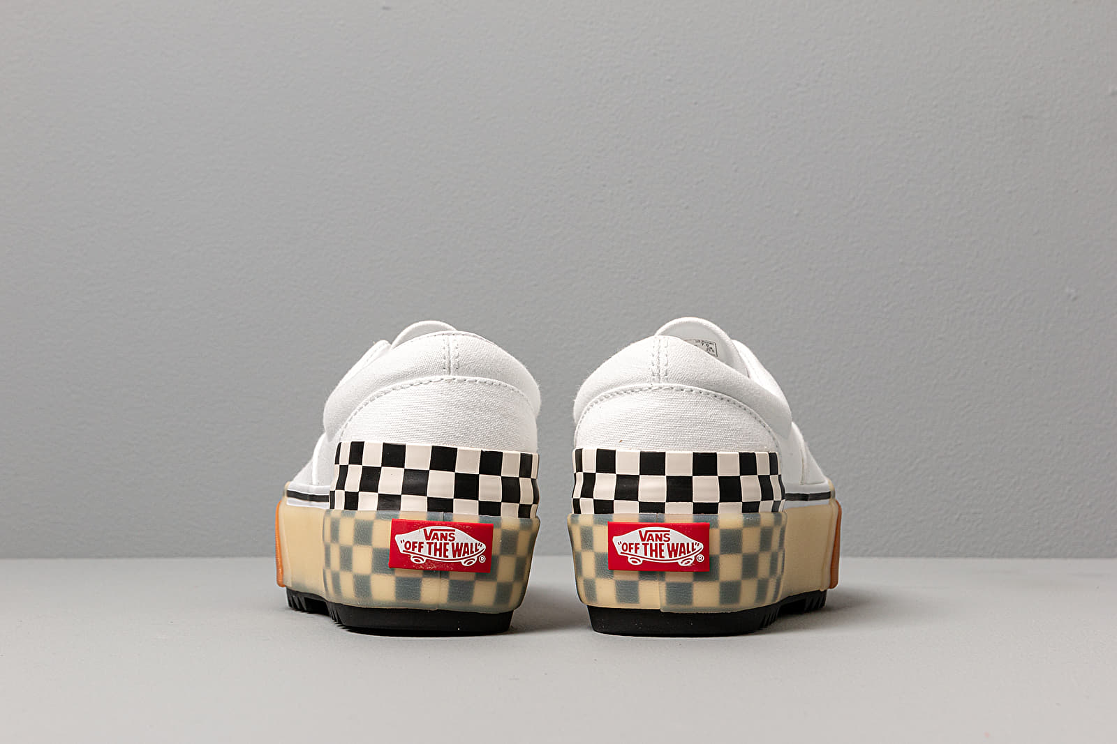 Men s shoes Vans Era Stacked White Checkerboard Footshop