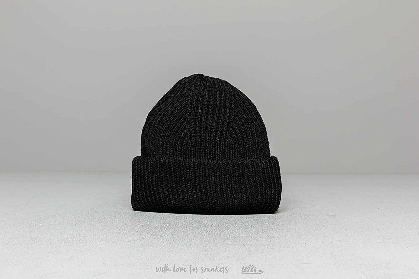 Gorros MAISON KITSUNÉ Tricolor Fox Patch Ribbed Hat Black