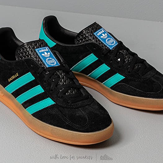 Adidas gazelle indoor black aqua discount
