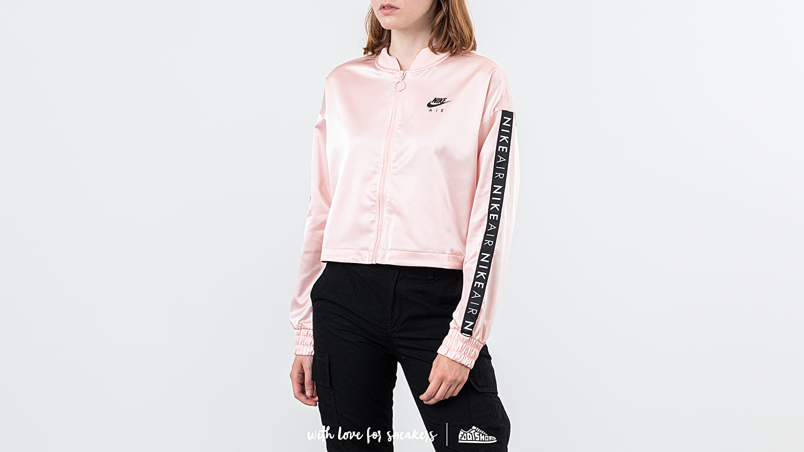 Jackets Nike Sportswear Air Track Satin Jacket Echo Pink Footshop