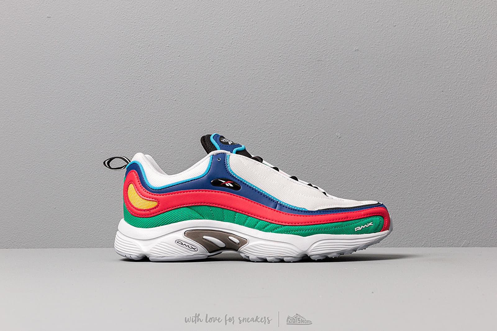Men s shoes Reebok Daytona DMX White Cobalt Pink Emerald Footshop