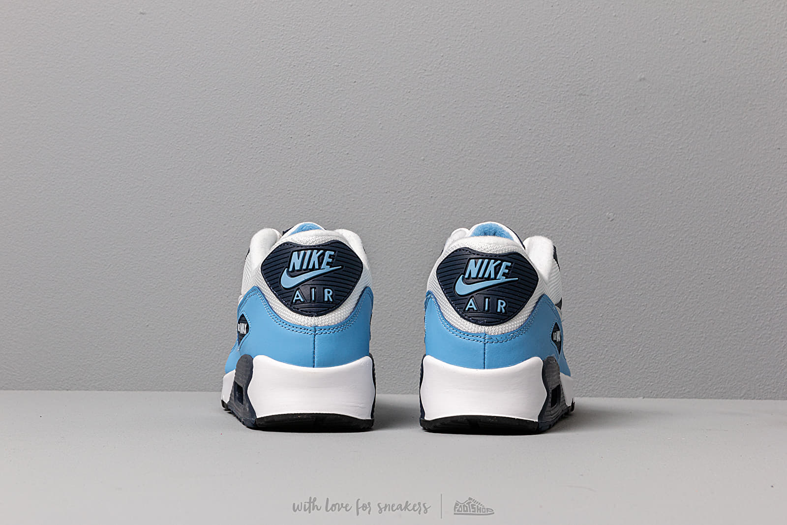 Sko til mænd Nike Air Max 90 Essential White/ Pure Platinum-University Blue
