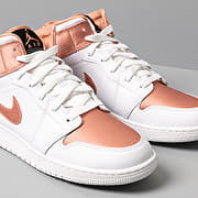 Women s shoes Air Jordan 1 Mid GS White Rose Gold Black Footshop
