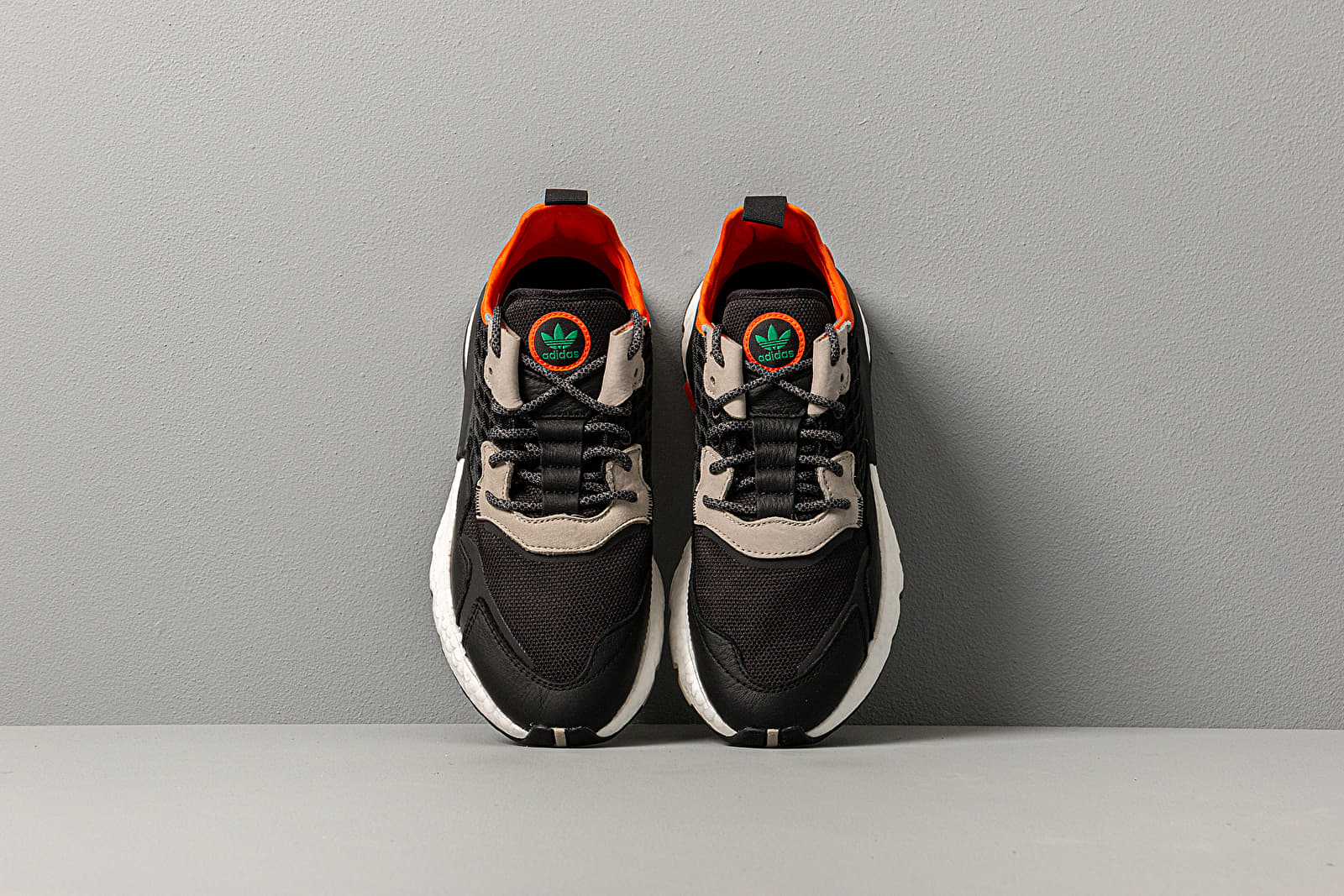 Men s shoes adidas Nite Jogger Core Black Grey Six Orange Footshop