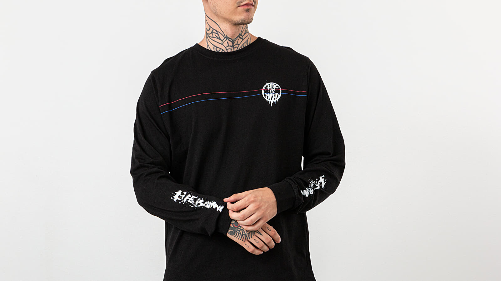 Tričká Life Is Porno V.B.V.P. Longsleeve Tee Black