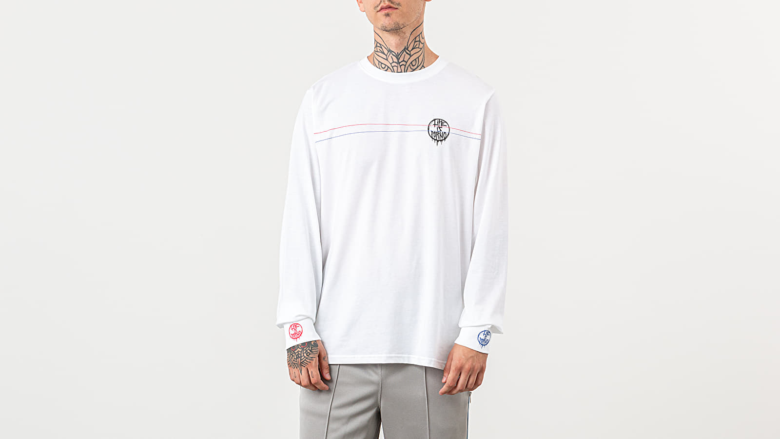 Trička Life Is Porno VBVP Long Sleeve Tee White