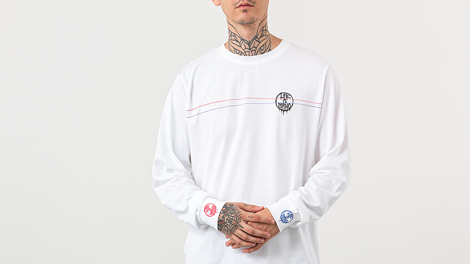 Trička Life Is Porno VBVP Long Sleeve Tee White