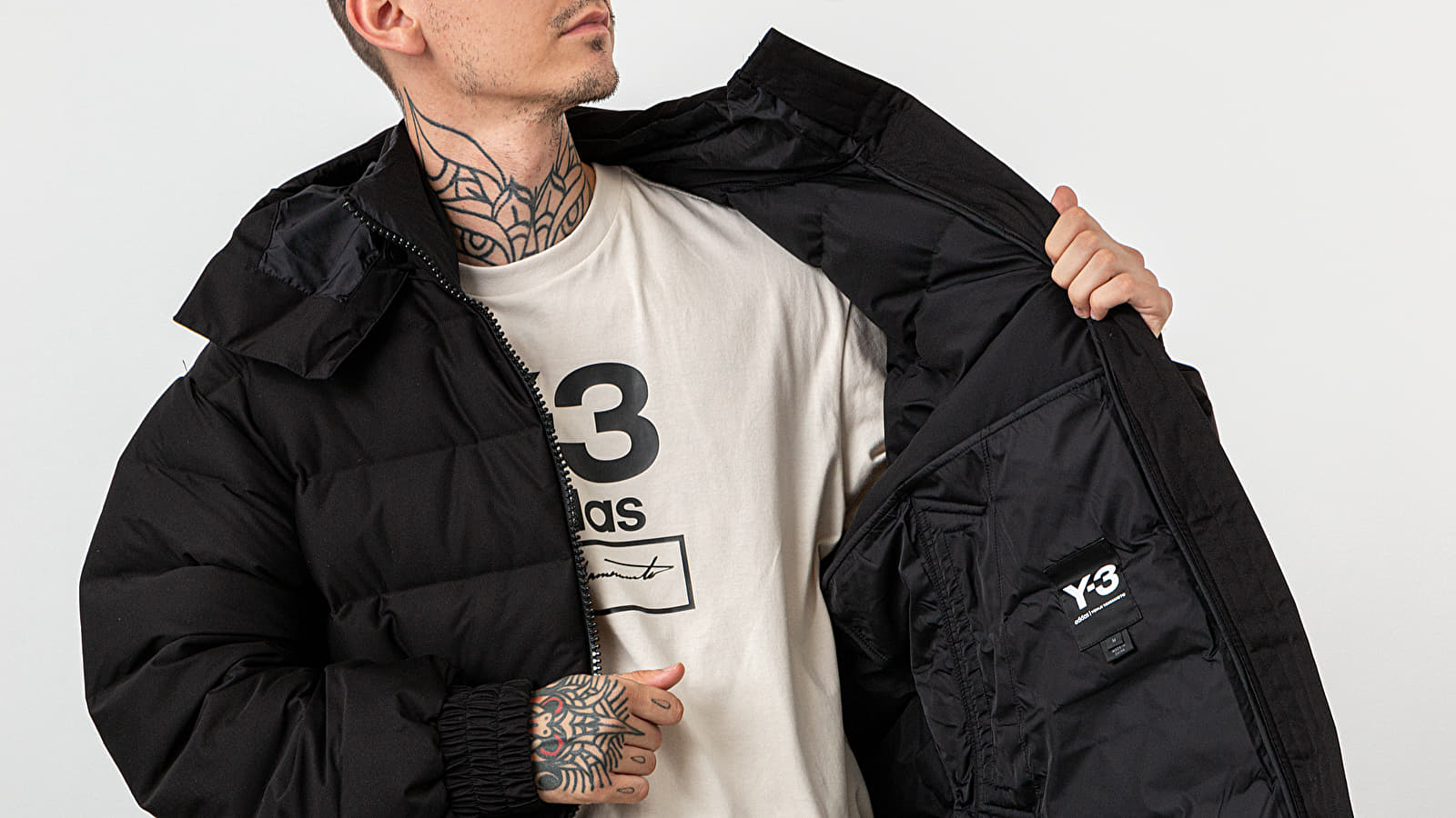 Jackets Y 3 Seamless Down Hooded Jacket Black Footshop