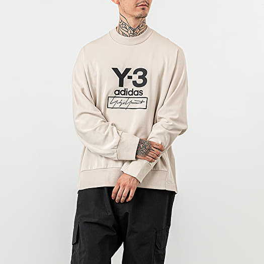 Hoodies and sweatshirts Y 3 Stacked Logo Crewneck Ecru Footshop