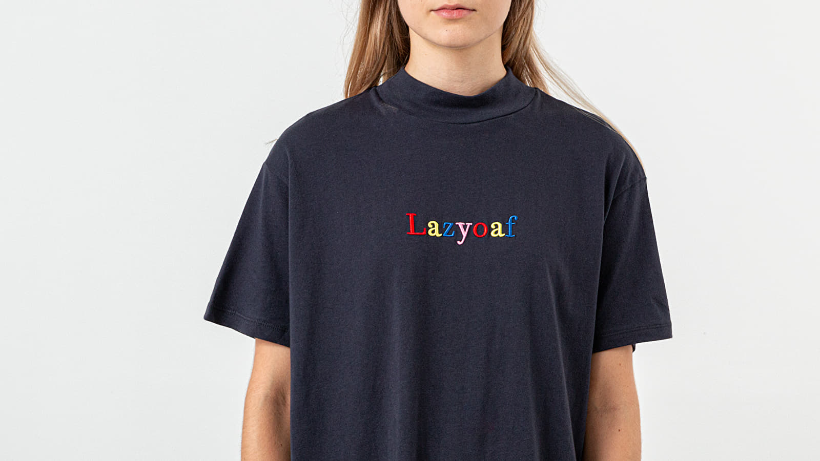 T-shirts Lazy Oaf Sans Serif Tee Navy