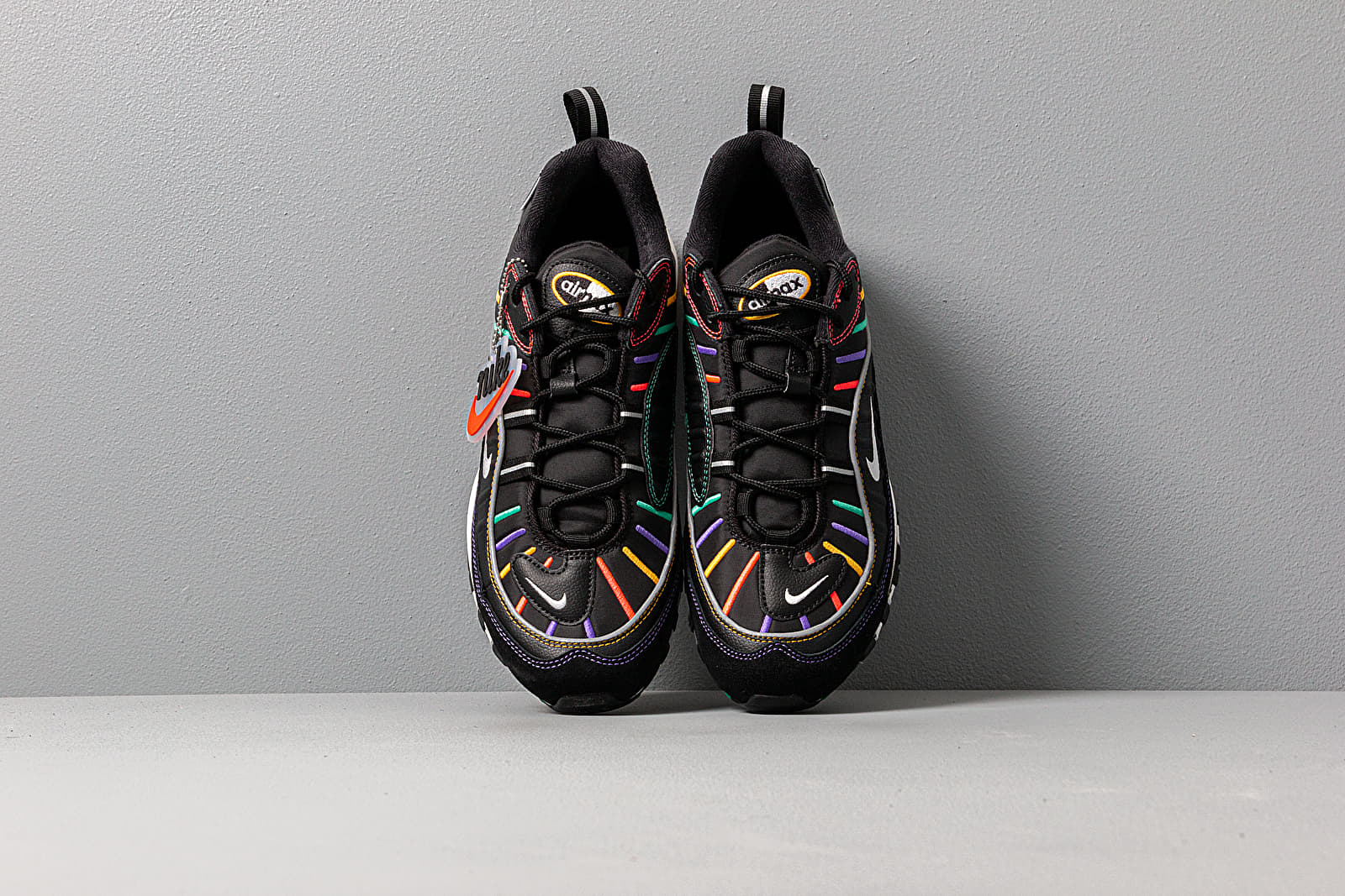 Men s shoes Nike Air Max 98 Premium Black Flash Crimson Kinetic Green Footshop