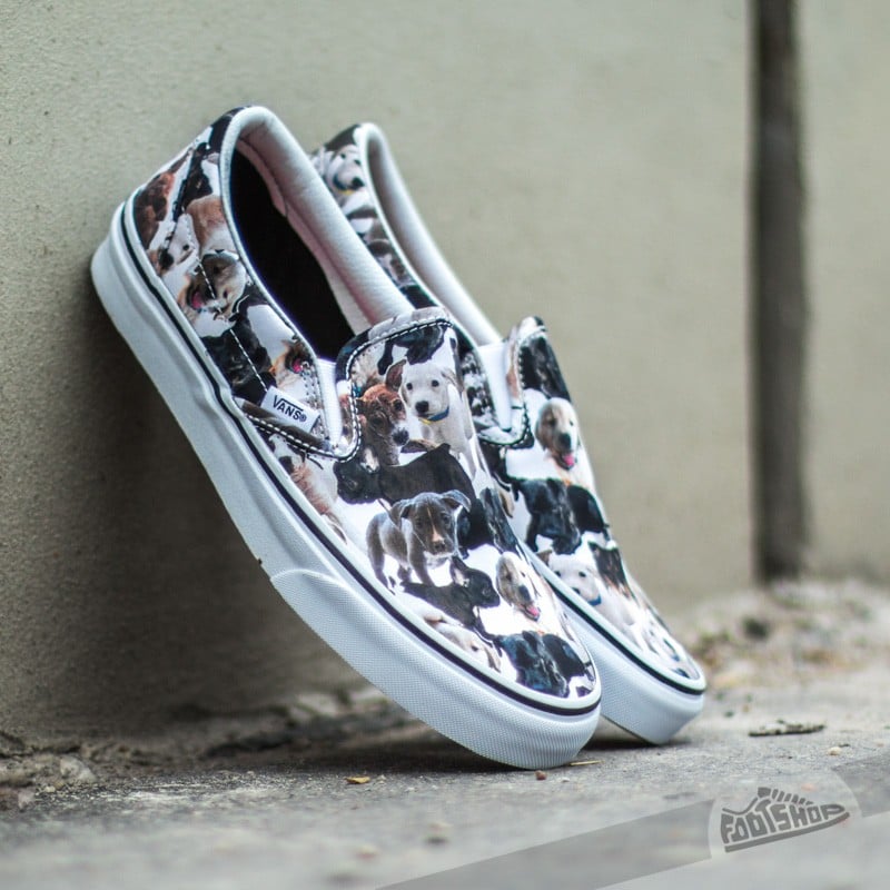 Women s shoes Vans Classic Slip On ASPCA Puppies True White