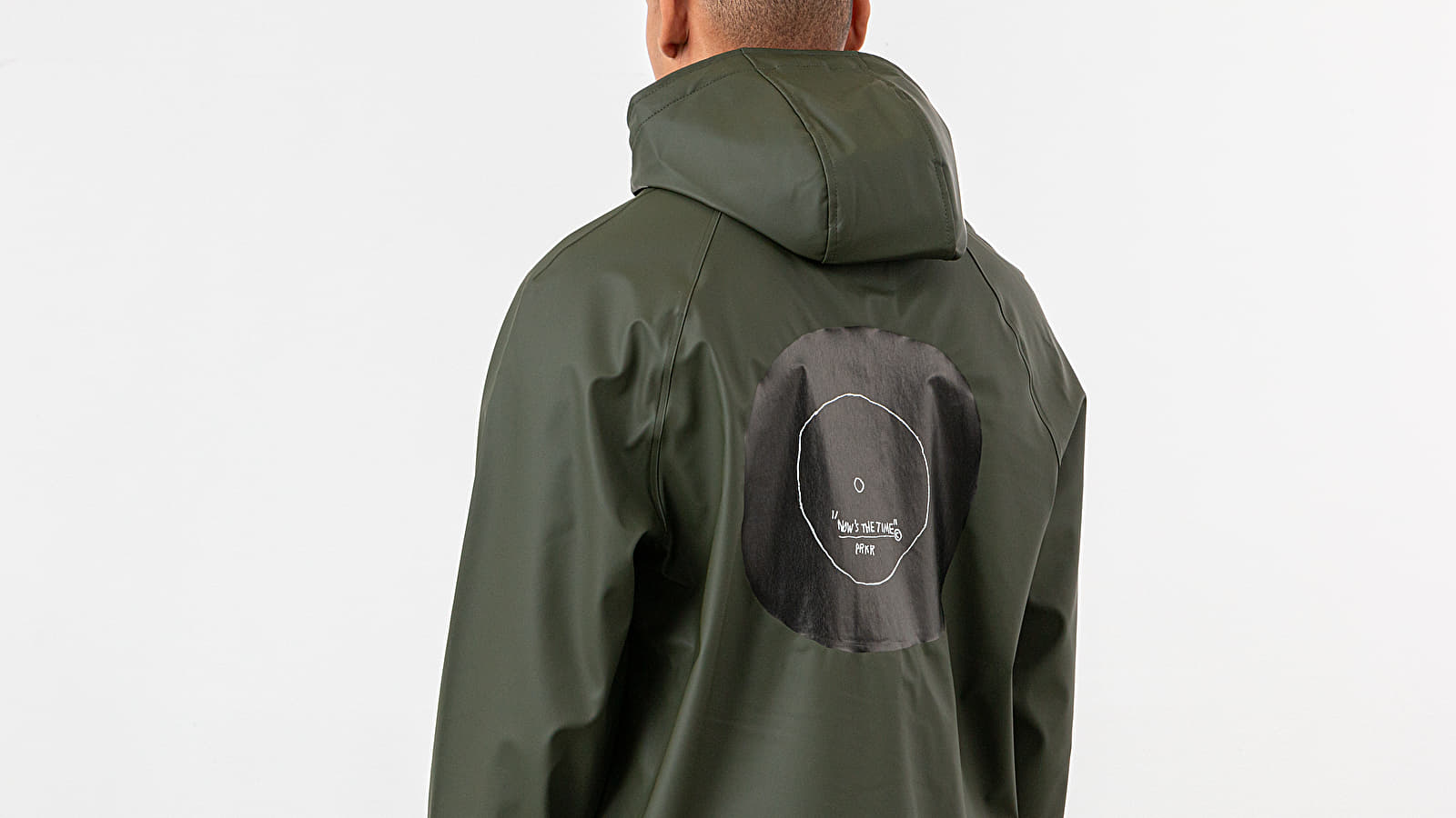Impermeable Herschel Supply Co. x Jean-Michel Basquiat Rainwear Jacket Dark Olive/ Record