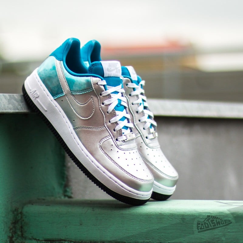 Women s shoes Nike Wmns Air Force 1 07 PRM QS Metallic Silver Light Blue Footshop