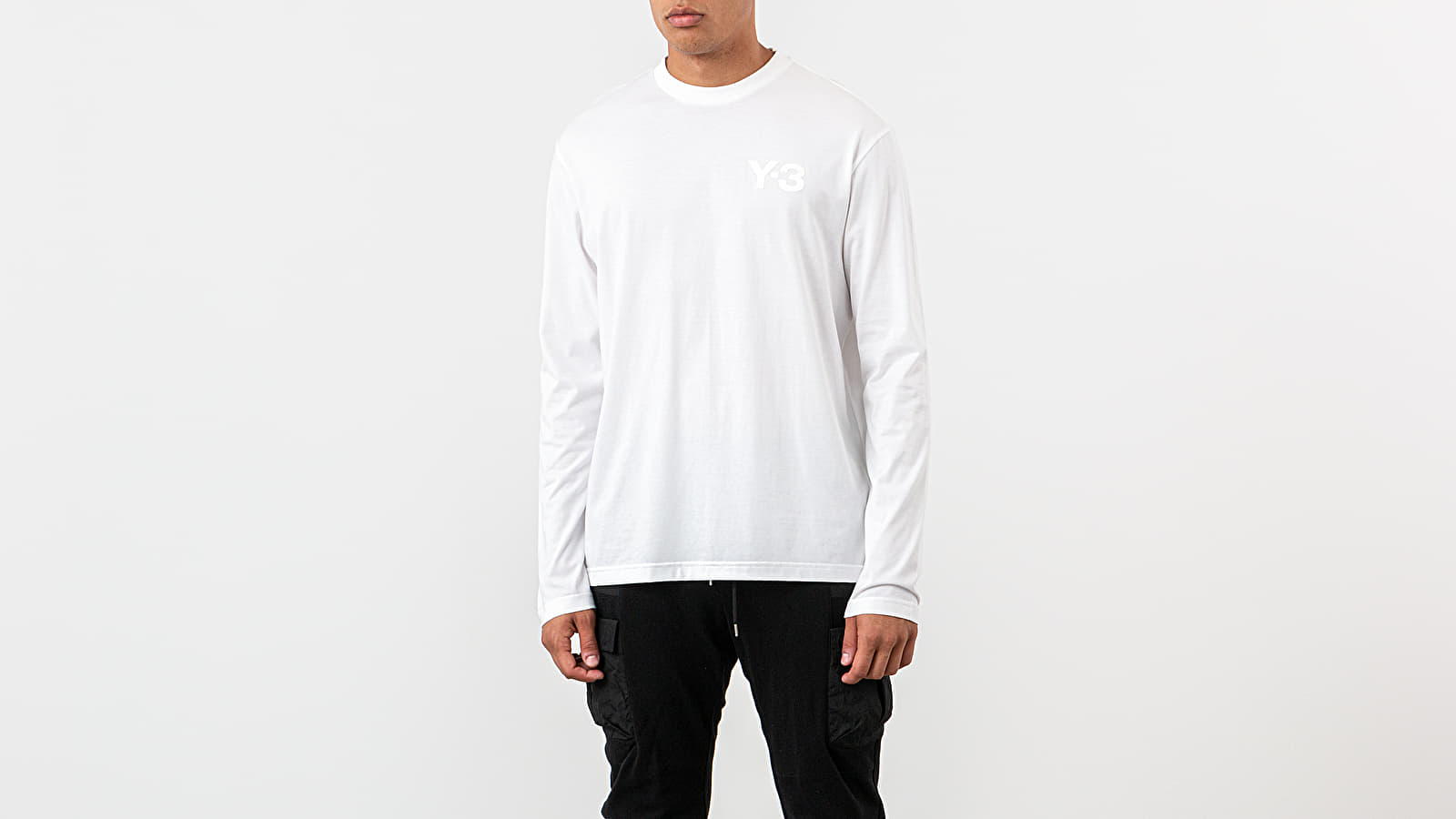 T-shirts Y-3 Chest Logo Long Sleeve Tee White