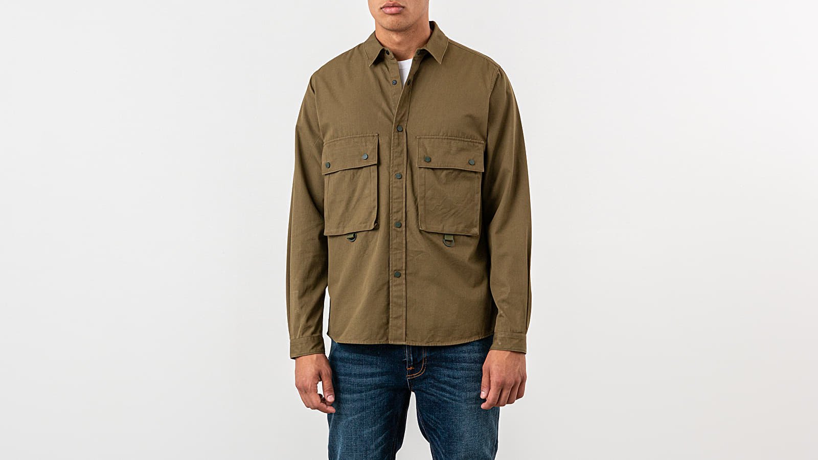 ESLOW　BIG POCKET SHIRT カーキ4 ESLOW BIG POCKET SHIRT カーキ4