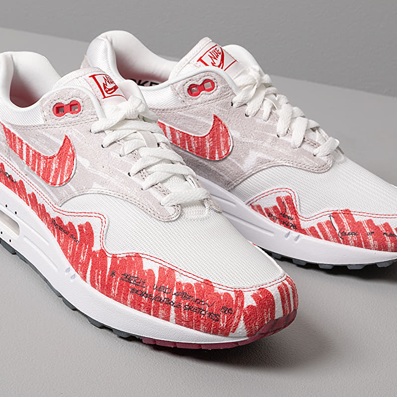 Nike Air Max 1 Sketch To Shelf White/ University Red-Neutral Grey