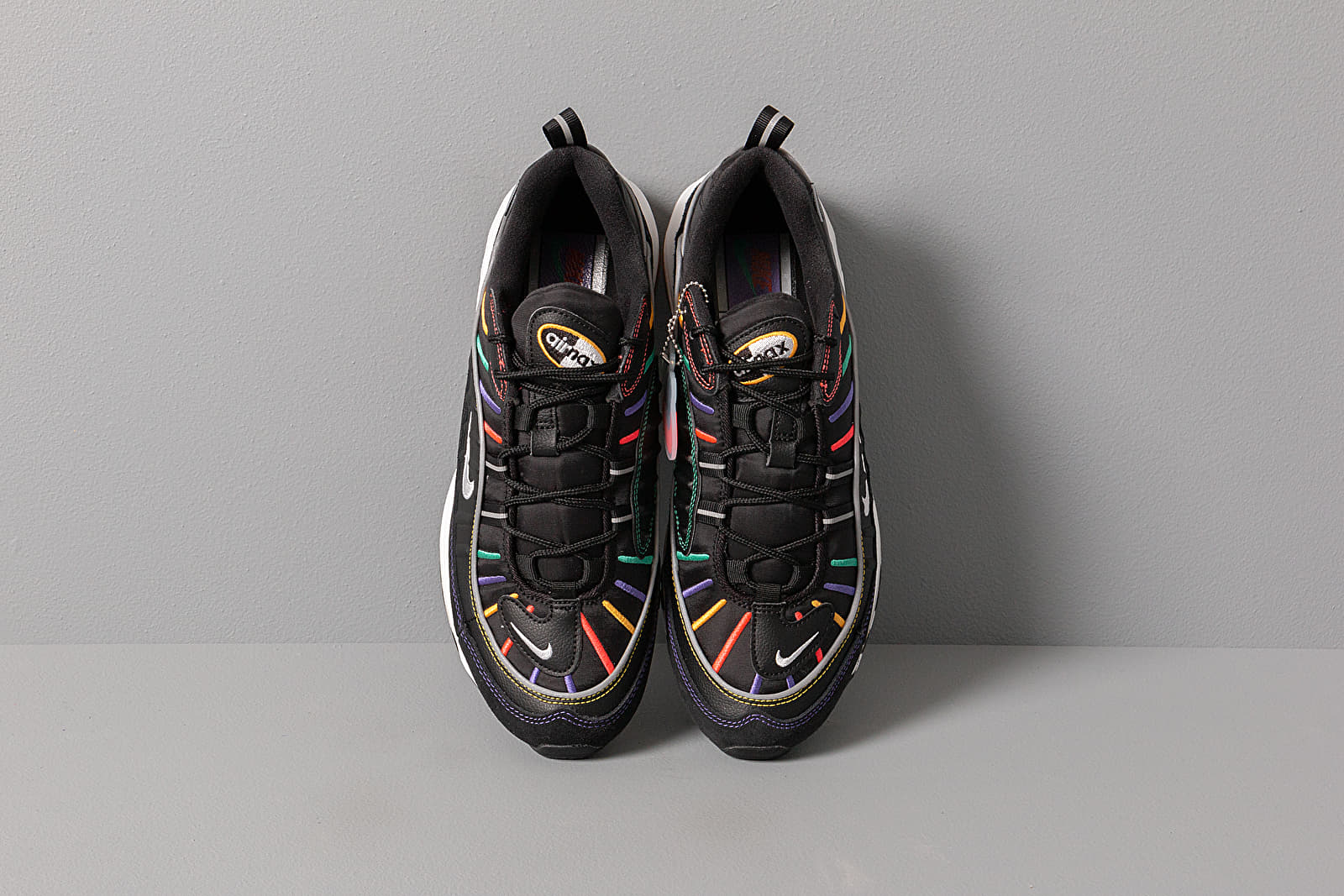 Дамски кецове и обувки Nike Wmns Air Max 98 Premium Black/ Flash Crimson-Kinetic Green