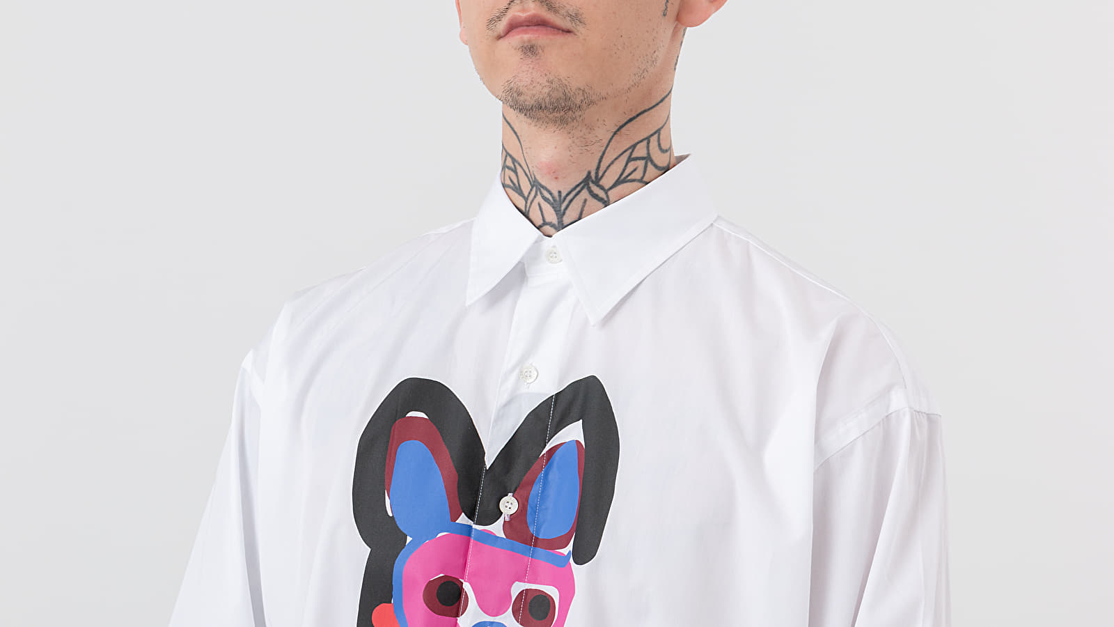 Ризи MAISON KITSUNÉ Acid Casual Fox Longsleeve Shirt White