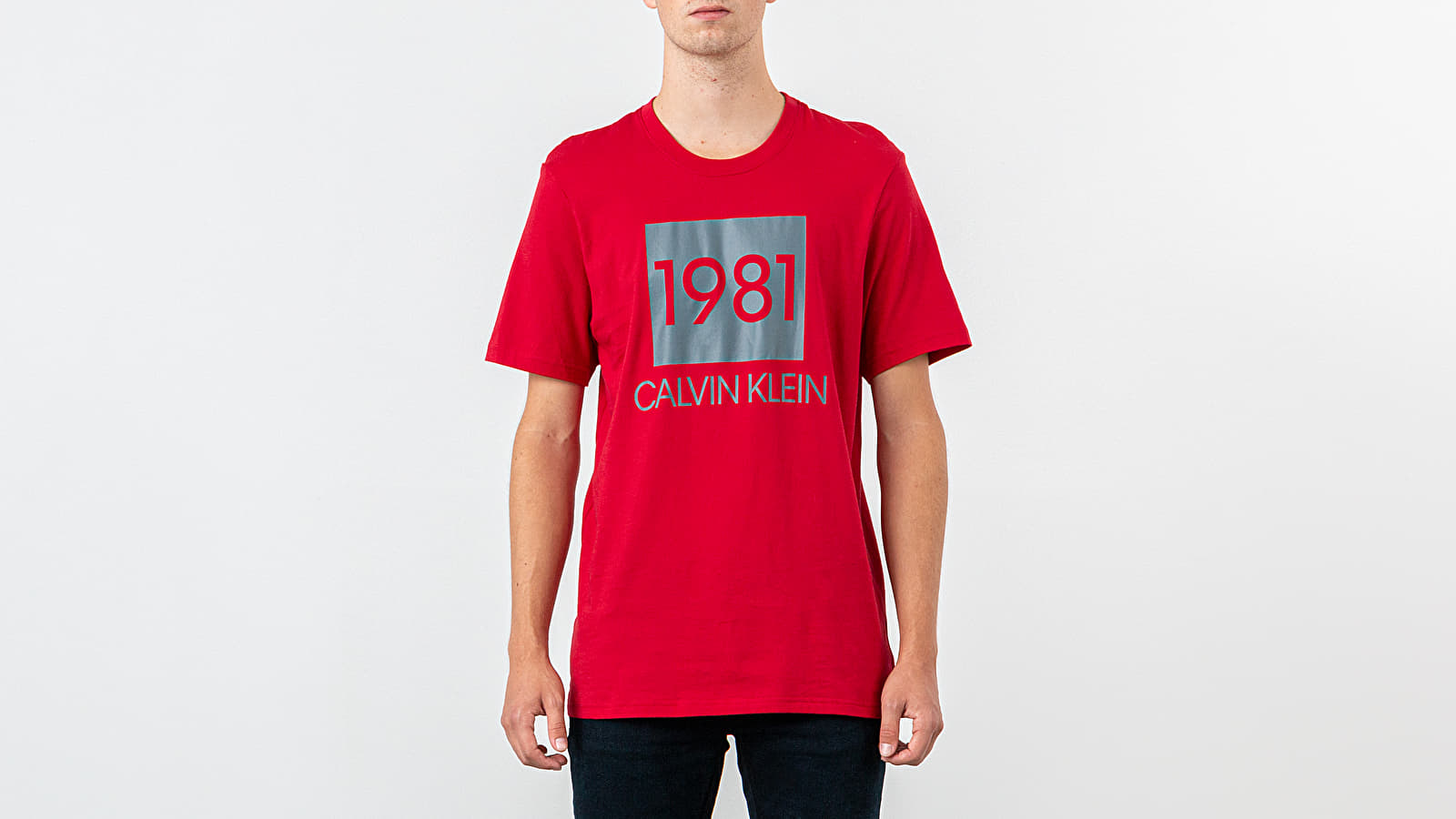 T-Shirts Calvin Klein 1981 Bold Lounge Logo Tee Red