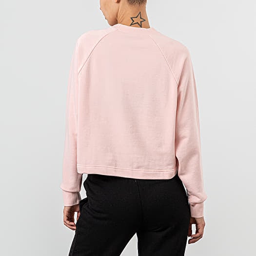 Nike essentials pink cropped high neck sweatshirt hotsell
