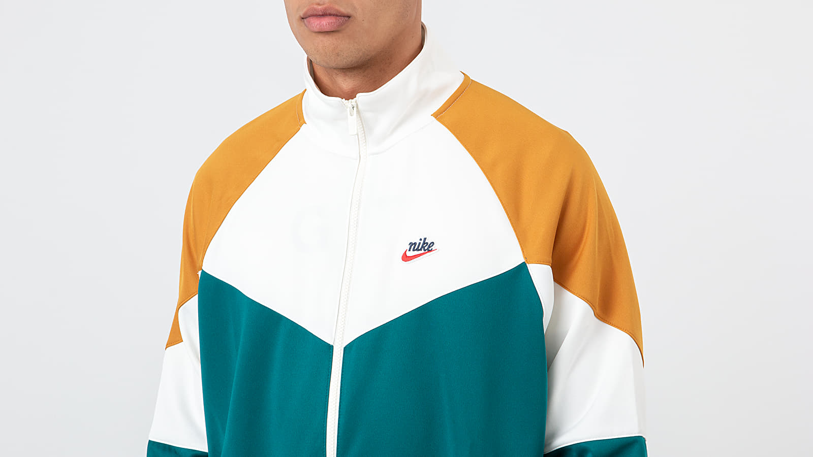 Mikiny Nike Sportswear Jacket Geode Teal/ Sail/ Gold Suede