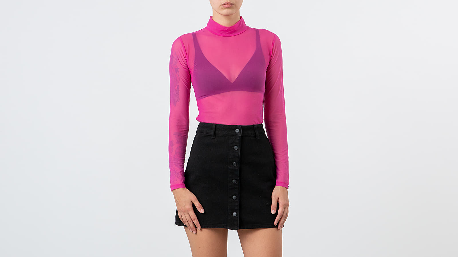 Tank Tops Lazy OAF Sheer Turtleneck Pink Footshop