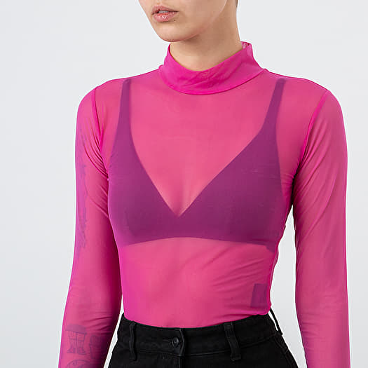 Pink mesh turtleneck hot sale