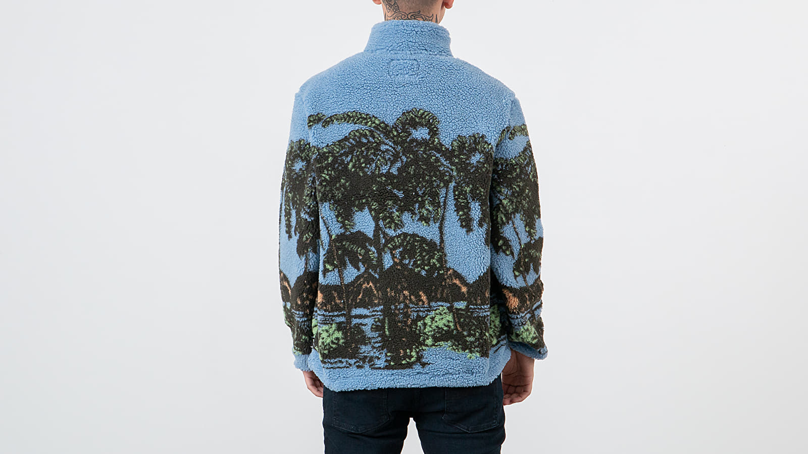 Mikiny Stüssy Hawaiian Jacquard Mock Blue