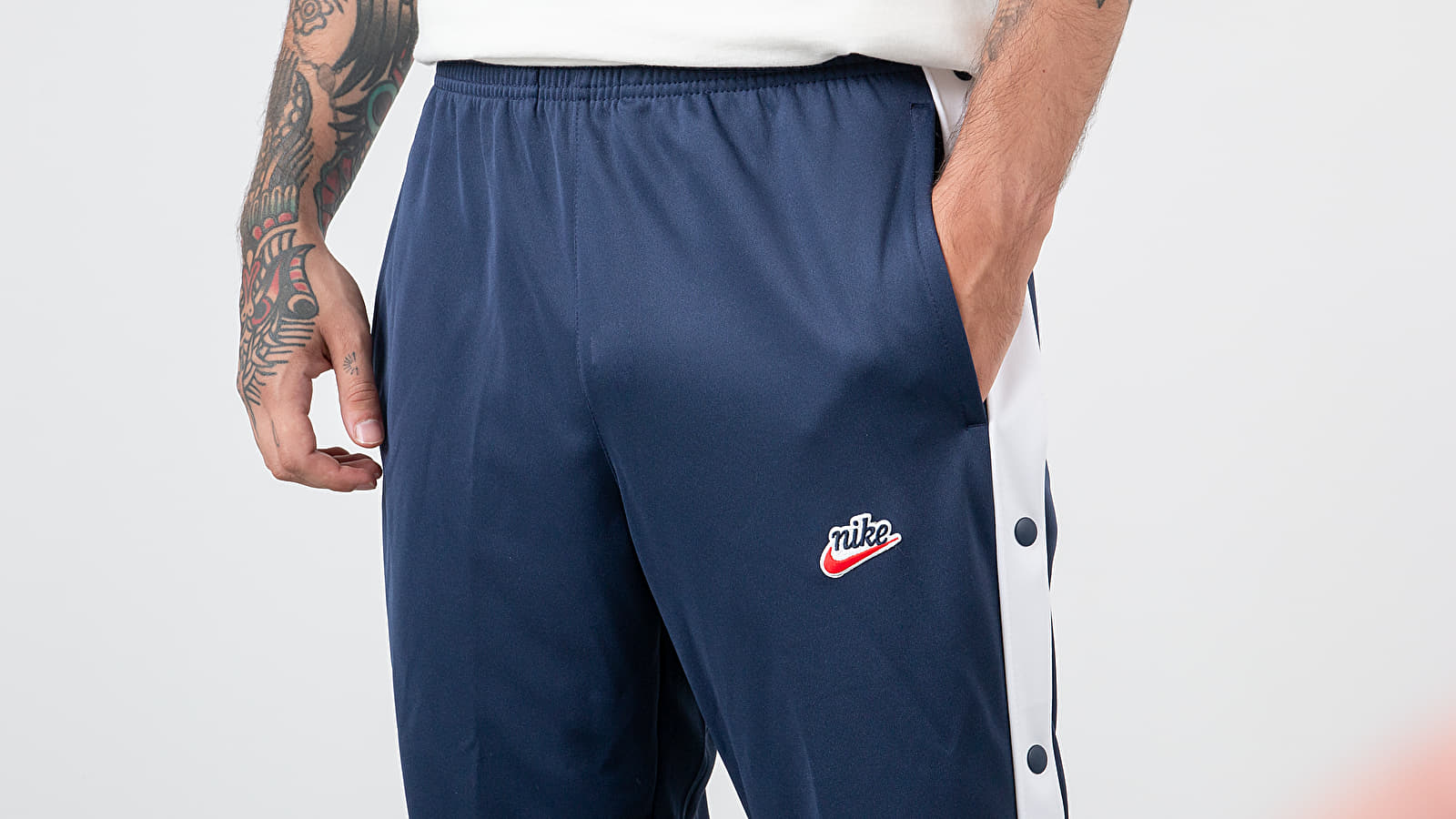 Housut Nike Sportswear Tearaway Pants Midnight Navy/ White