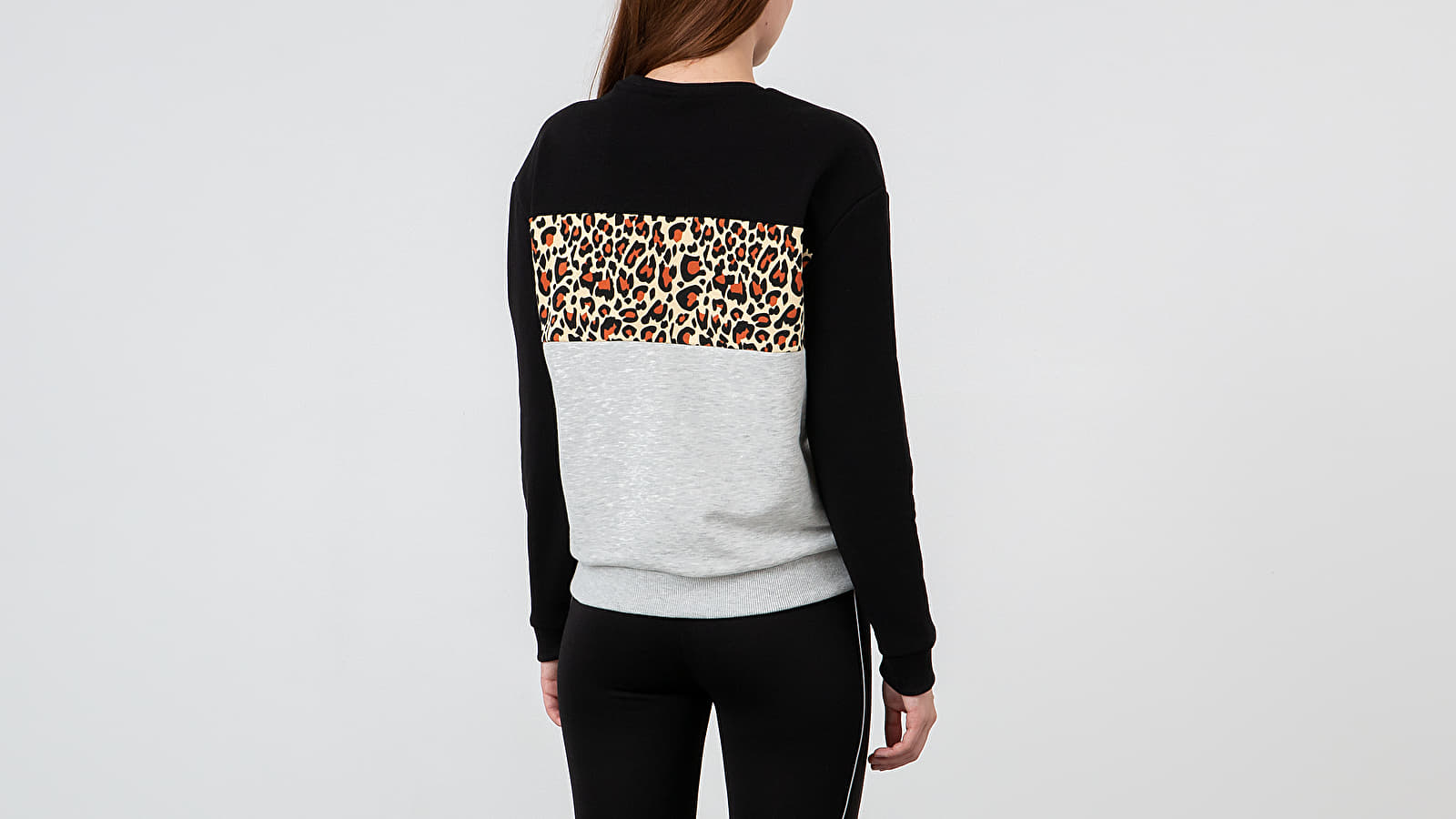 Hoodies and sweatshirts  FILA Crewneck Leo Print Light Grey/ Black