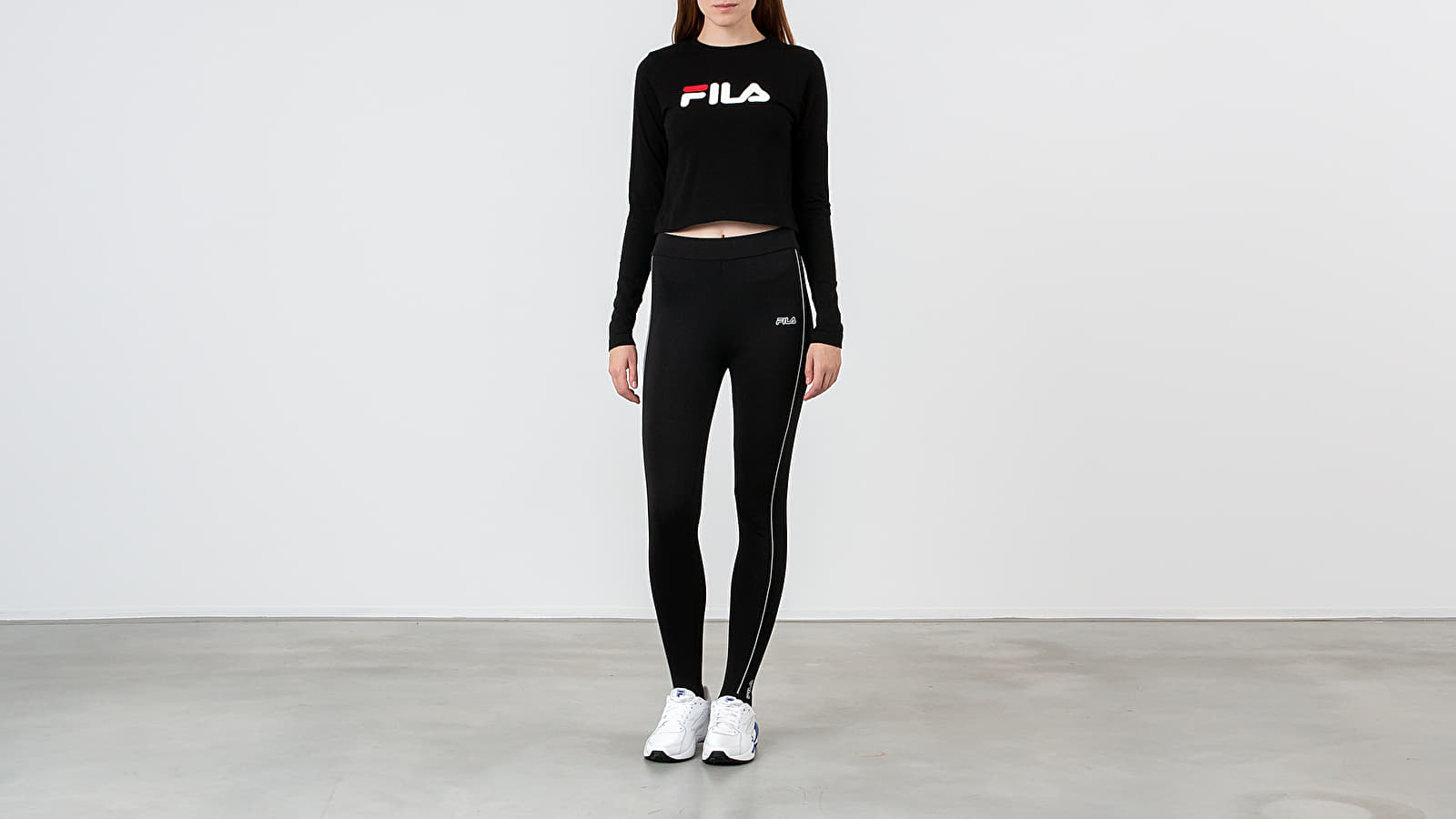 T-shirts FILA Marceline Cropped Long Sleeve Tee Black