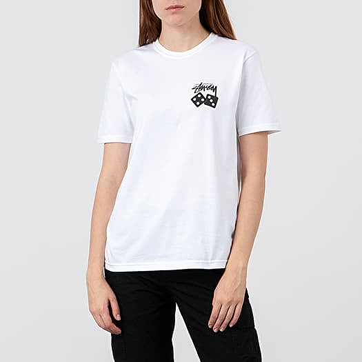 STUSSY 80s DICE TEE WHITE T-shirts Stüssy Fuzzy Dice Tee White | Footshop